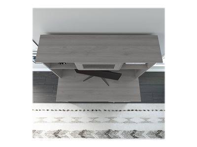 Small Computer Desk with Hutch and Keyboard Tray, 48W, Gray Y974