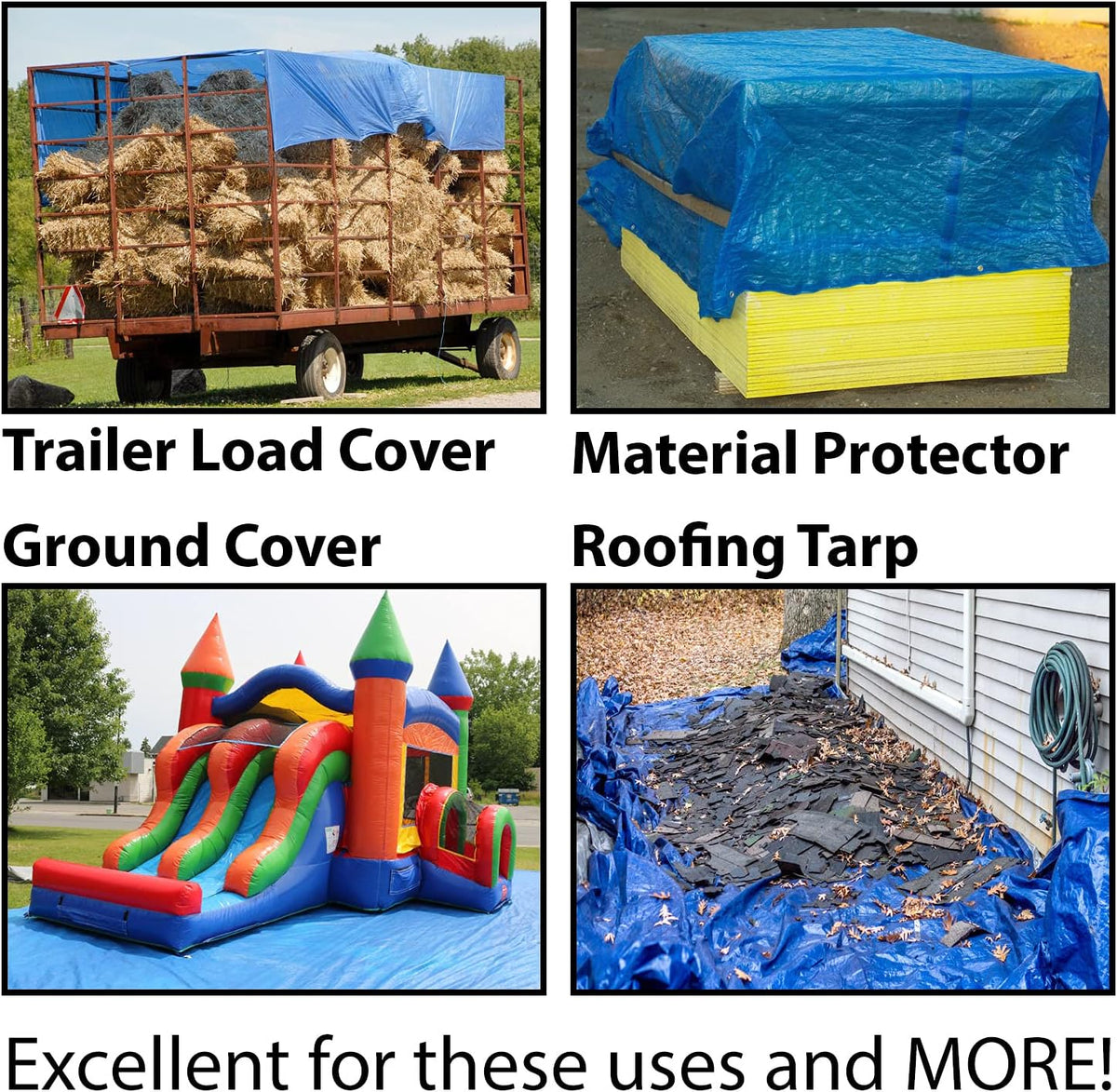 30' x 40' Water Resistant Blue/Silver Tarp Y7293