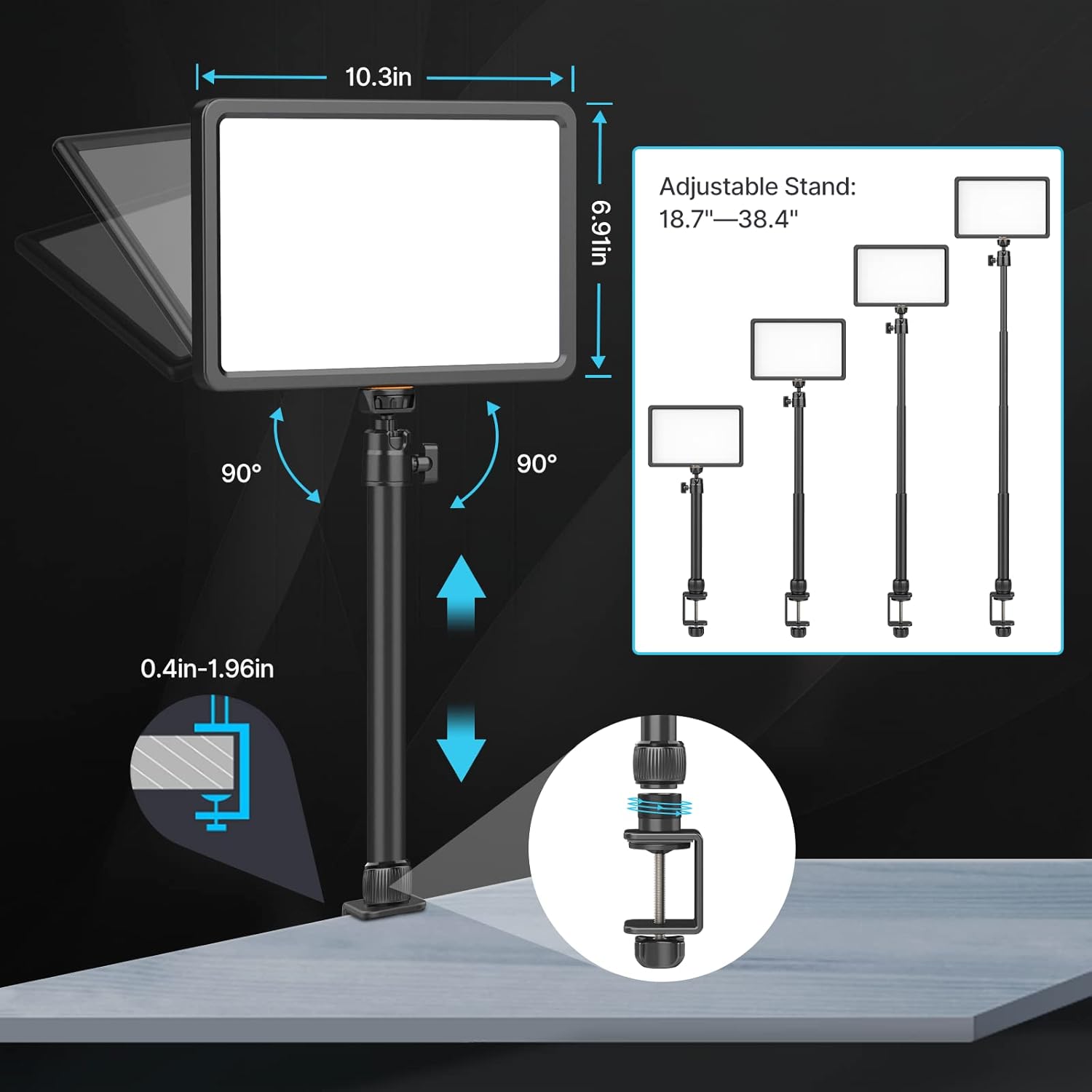LED Video Light with Remote, CRI 90+ 2500K-9000K, Pack of 2 I9251