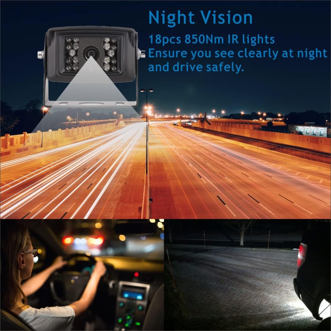 7" LCD Monitor Backup Camera System with Night Vision Waterproof Camera S471
