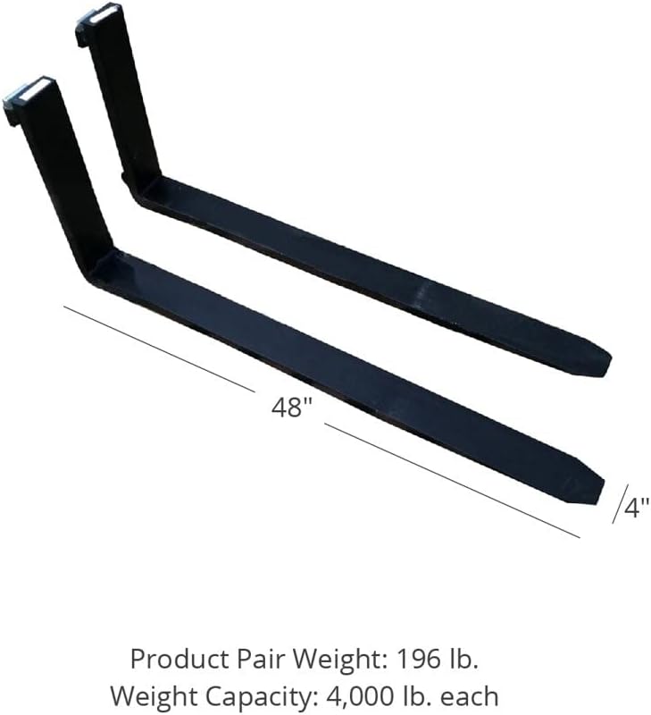 48 Pallet Fork Blades, 4,000 LB Load Capacity, Class II Forklift Blades A2434