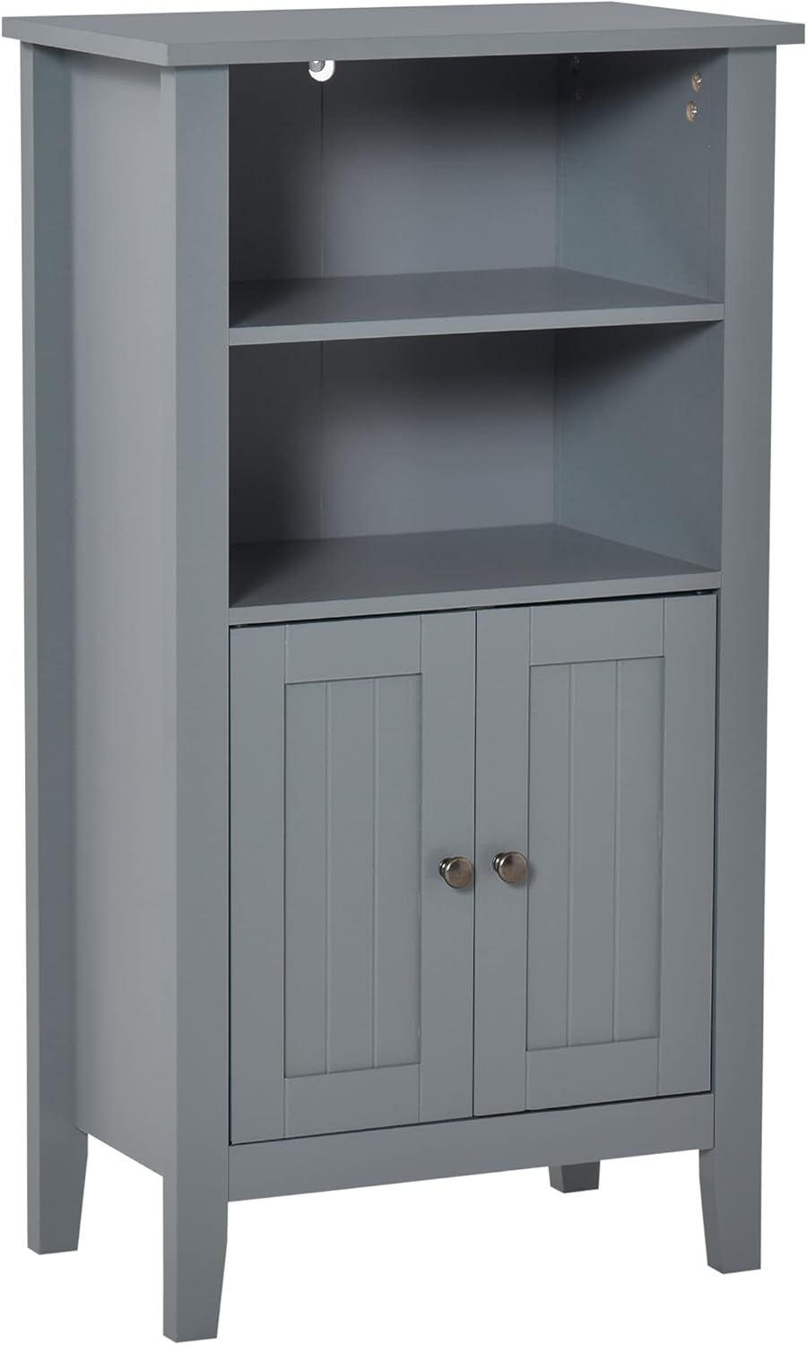 Dark Grey Bathroom Cabinet with 2-Tier Shelves and Double Door T268