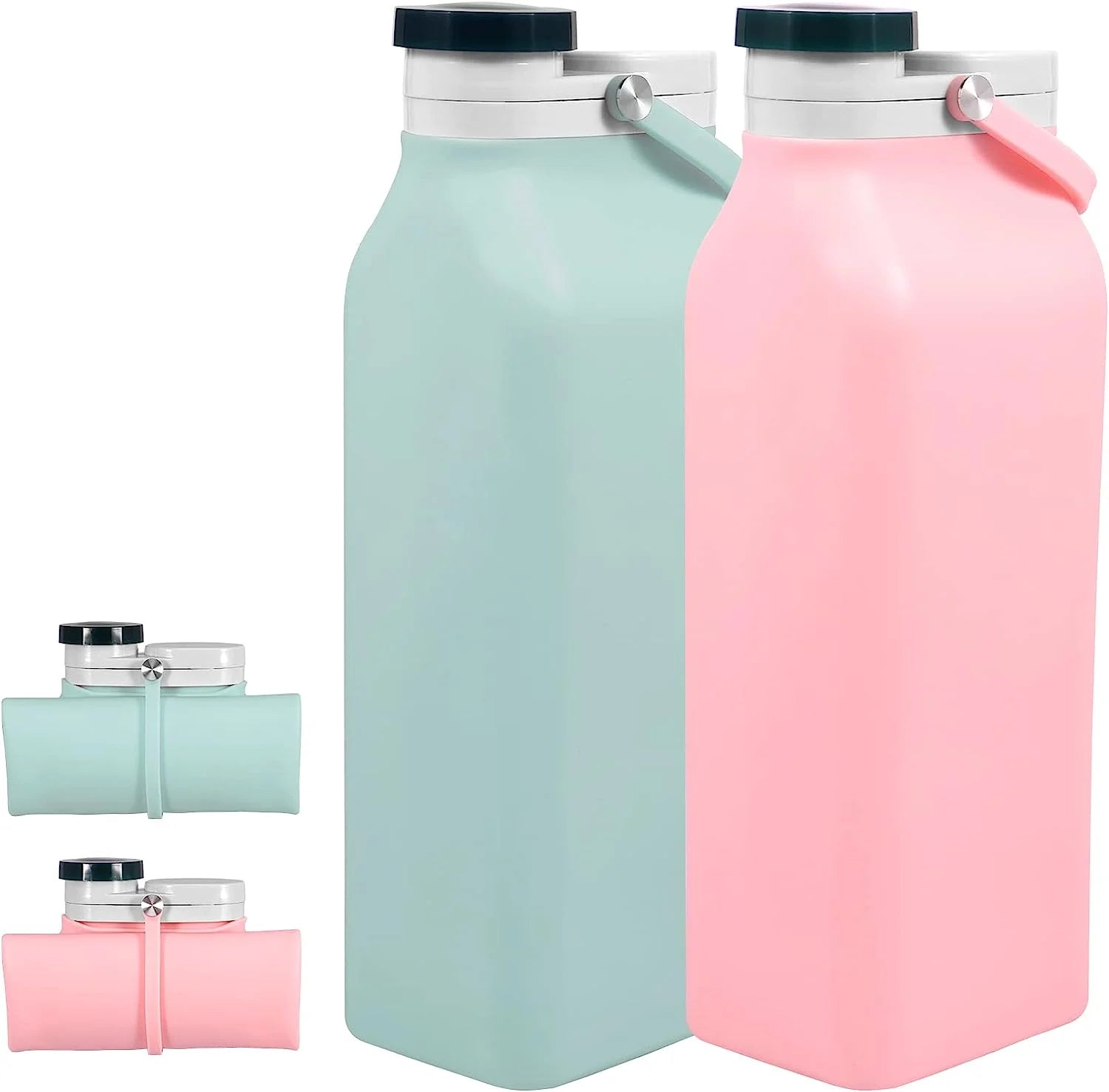 2PCS Collapsible 20oz Silicone Water Bottles M94008