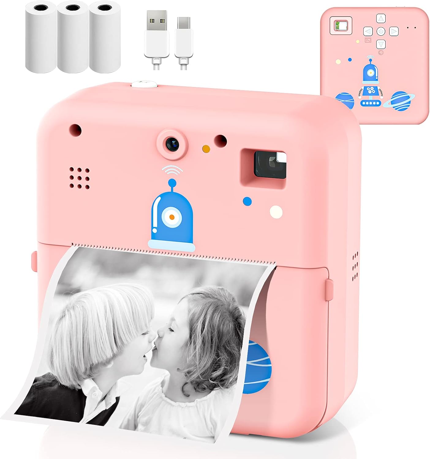 Blue Instant Print Camera for Kids with 3 Rolls Paper Film V569