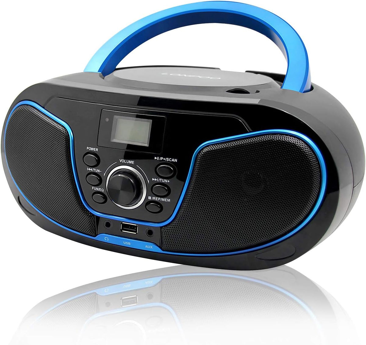 White Portable CD MP3 Player Boombox with Bluetooth FM Radio Z448