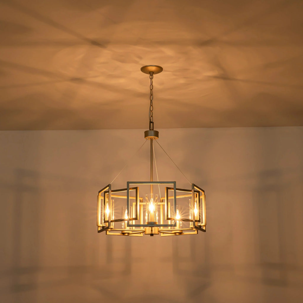 5-Light Dimmable Drum Chandelier F7033