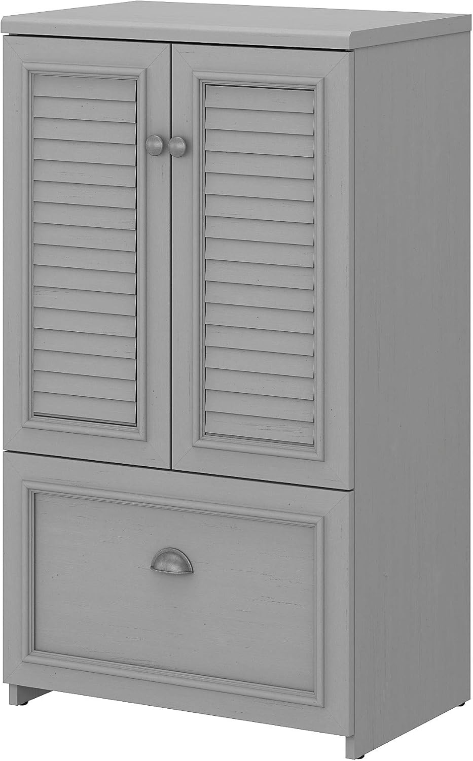2 Door Storage Cabinet with File Drawer, Cape Cod Gray I545243