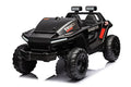 24V Electric Kid Car, 2-Seater Leather Seat Ride on Truck with Bluetooth Music USB, 4-wheel Shock Absorb (Black) E848476