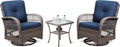 3 Piece Wicker Patio Bistro Set with Fabric Cushions L730