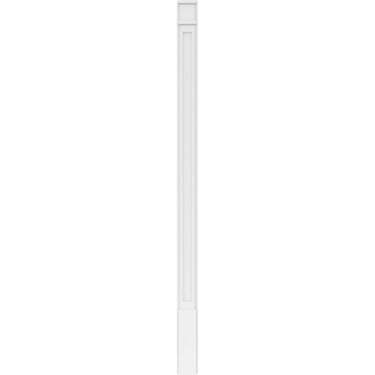 8x22W x 108x22H x 2x22P Flat Panel PVC Pilaster with Decorative Capital & Base (Pair) Z37741