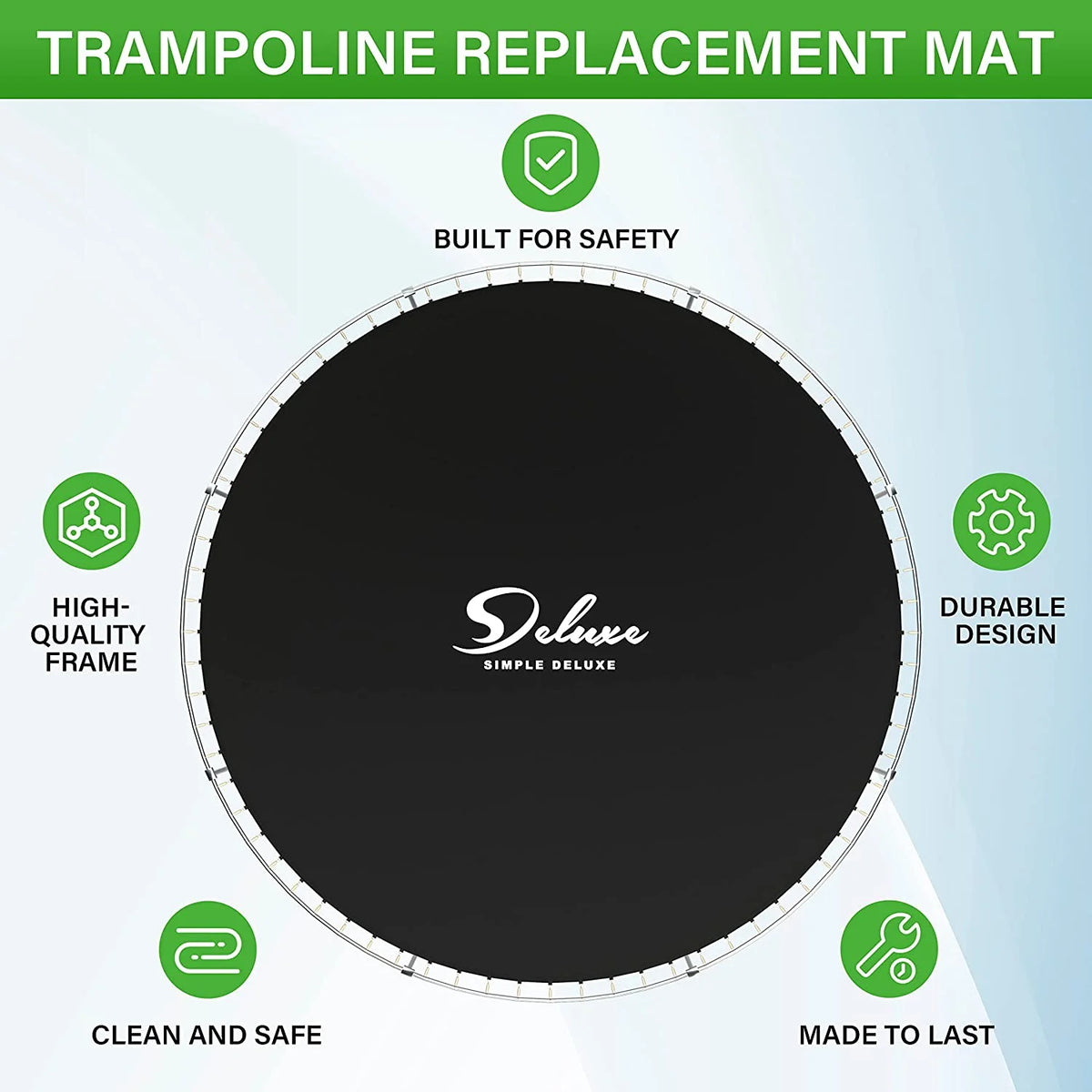 Black Round Waterproof Trampoline Mat D909