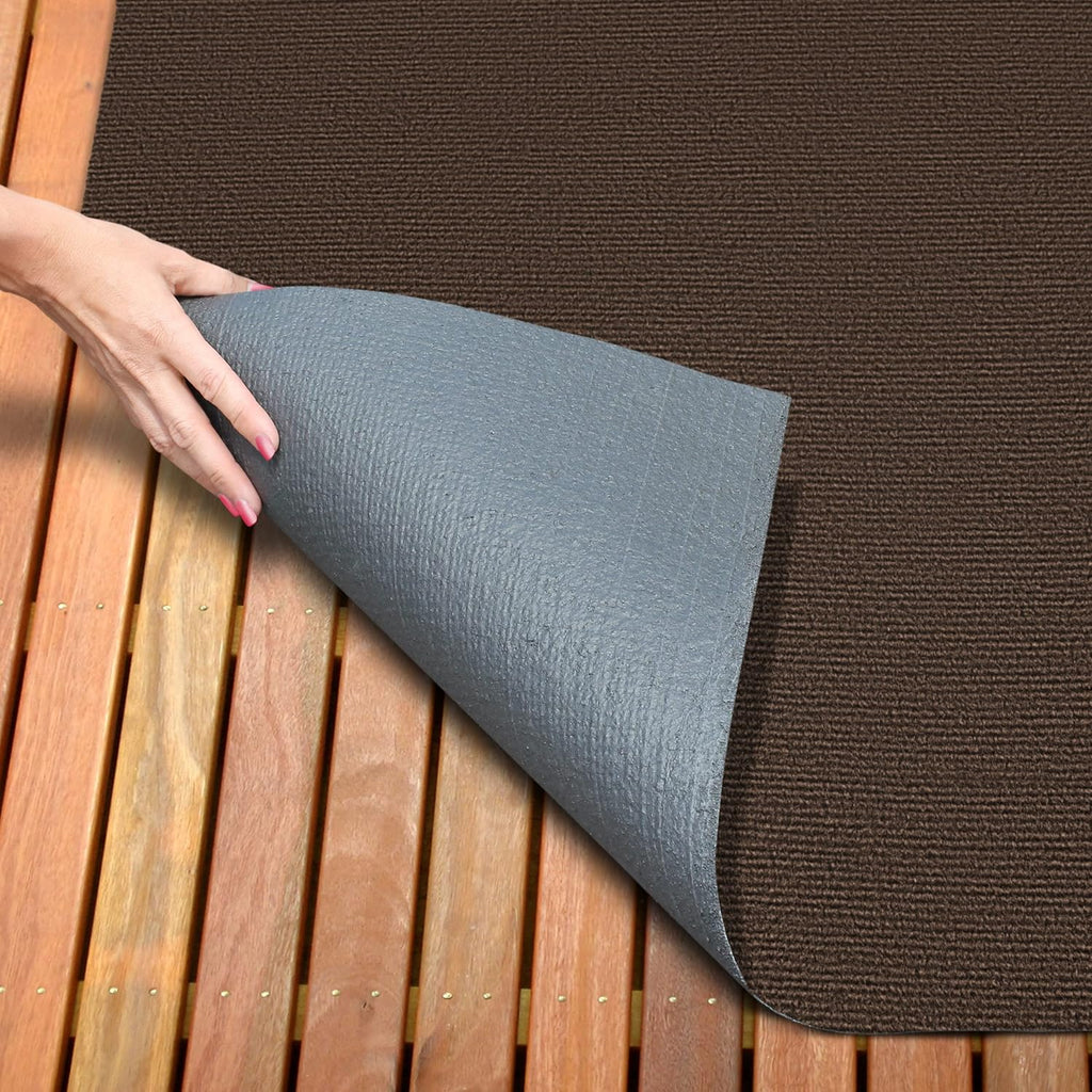 Indoor Outdoor Carpet with Rubber Marine Backing - Dark Brown - 6 Feet x 10 Feet M216