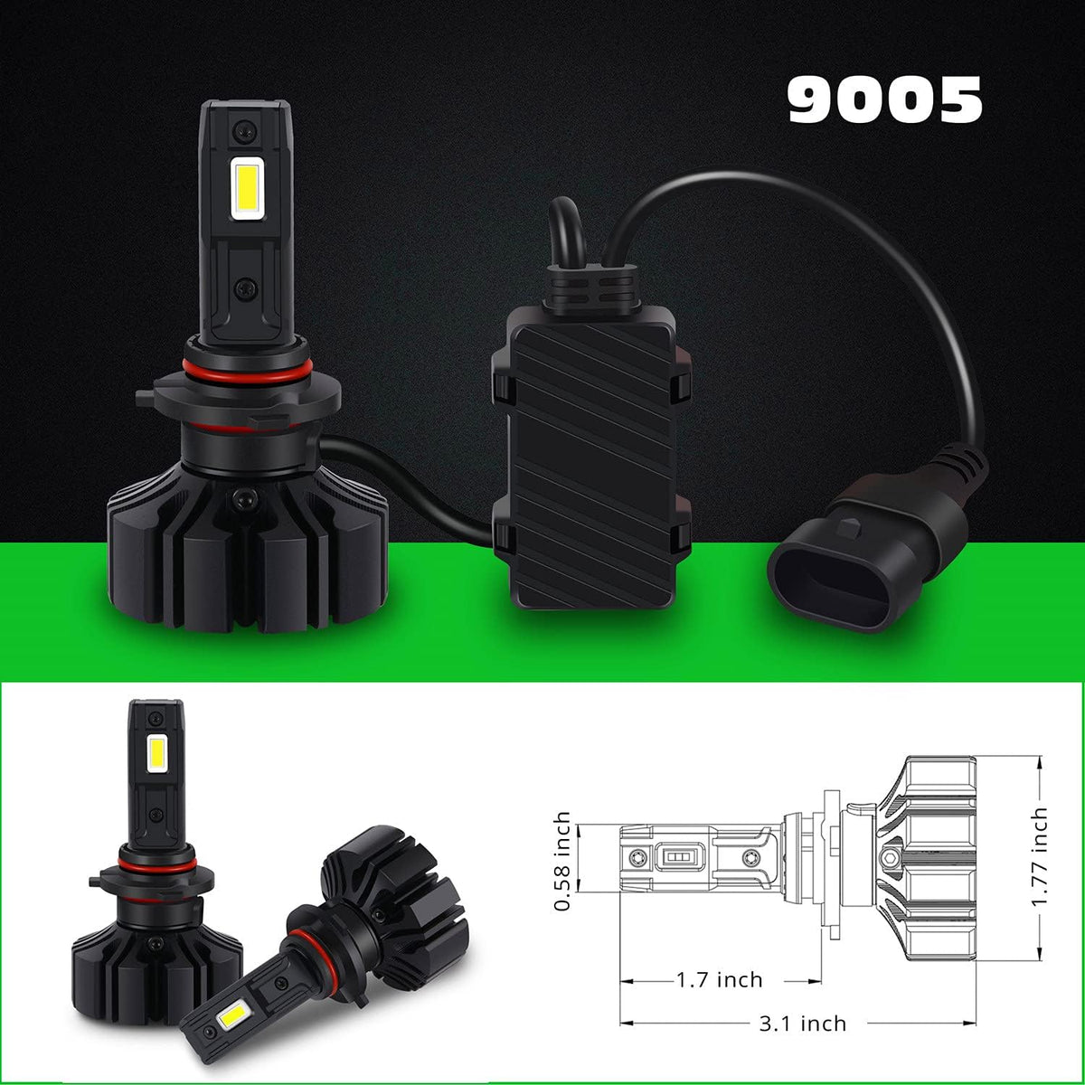 6000K Xenon White LED Headlights Bulbs Pack of 2 L92933