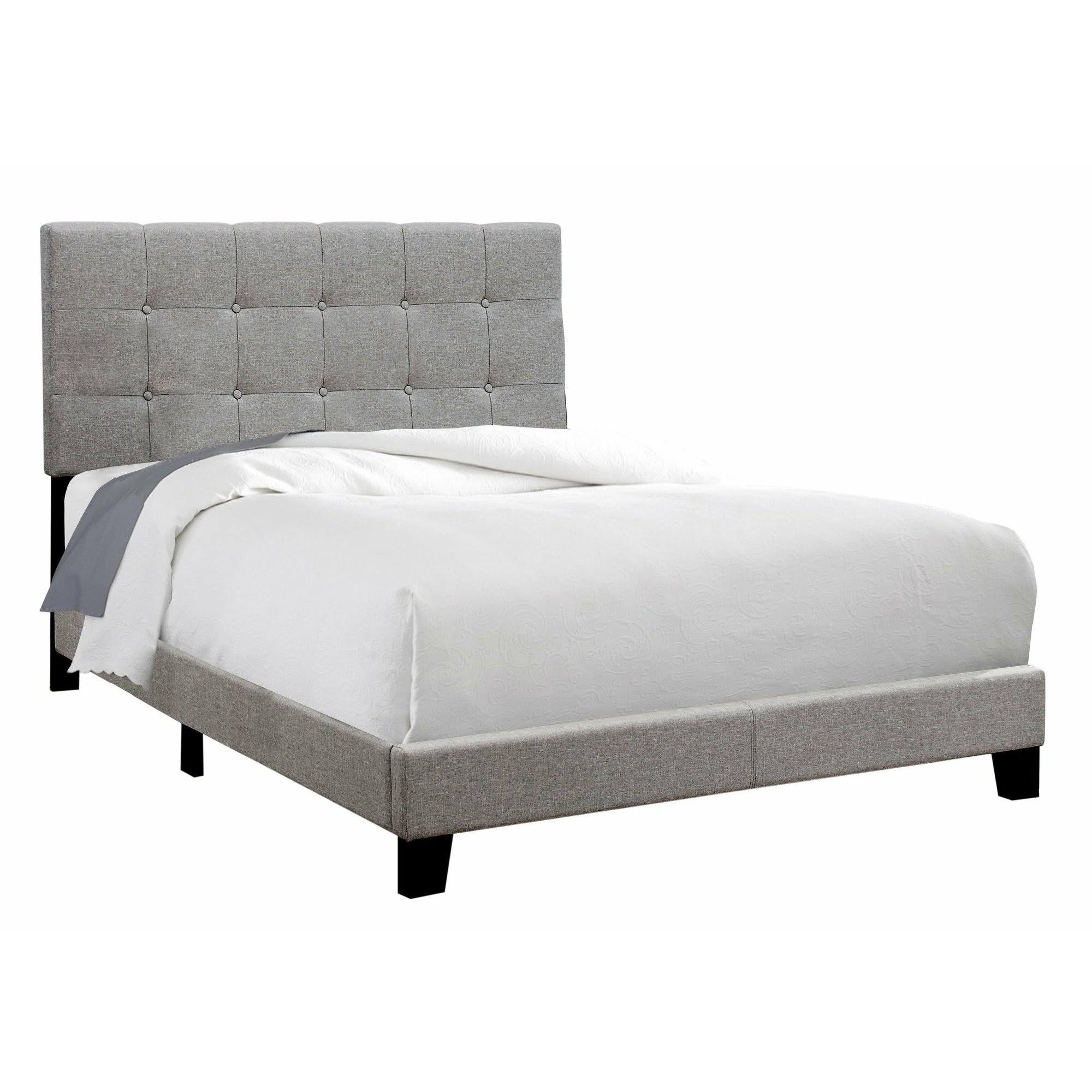 Full Size Grey Linen Bed L829771