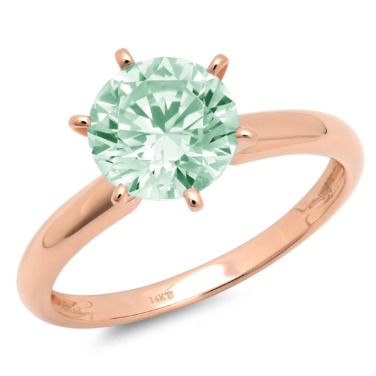 18k Pink Rose Gold Solitaire Ring I953