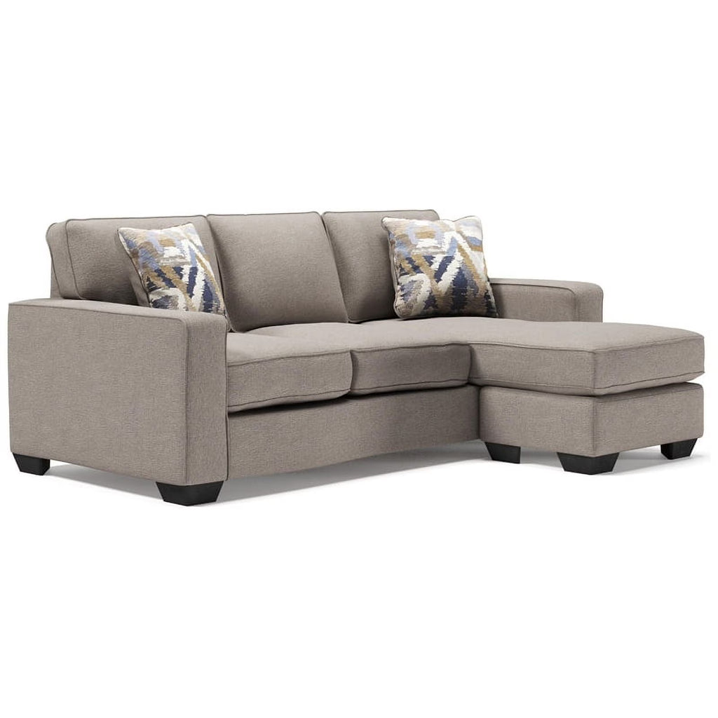 Modern Fabric & Wood Sofa Chaise in Stone Light Gray L6649