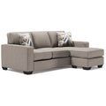 Modern Fabric & Wood Sofa Chaise in Stone Light Gray L6649