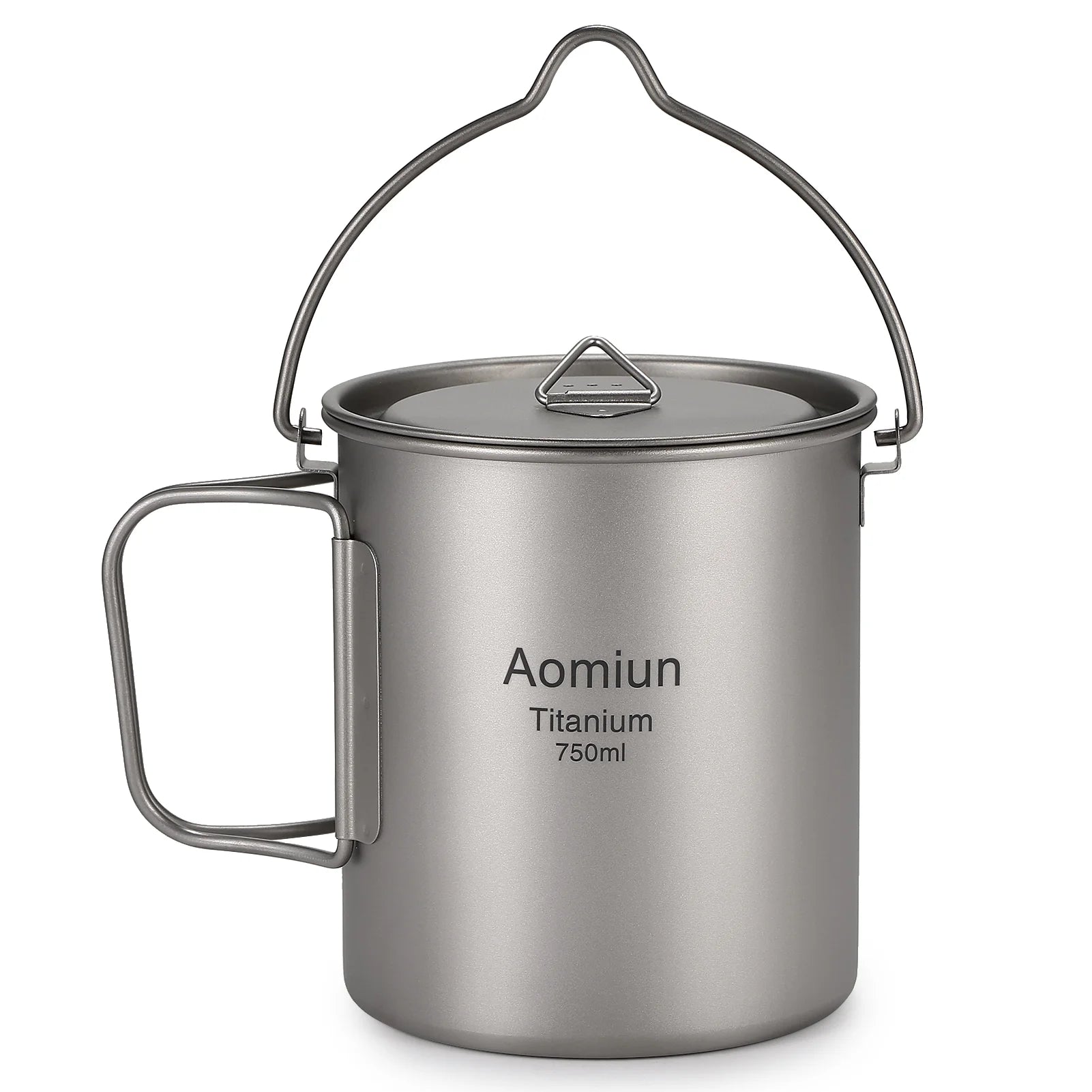 Ultralight 750ml Titanium Pot with Lid and Foldable Handle N821
