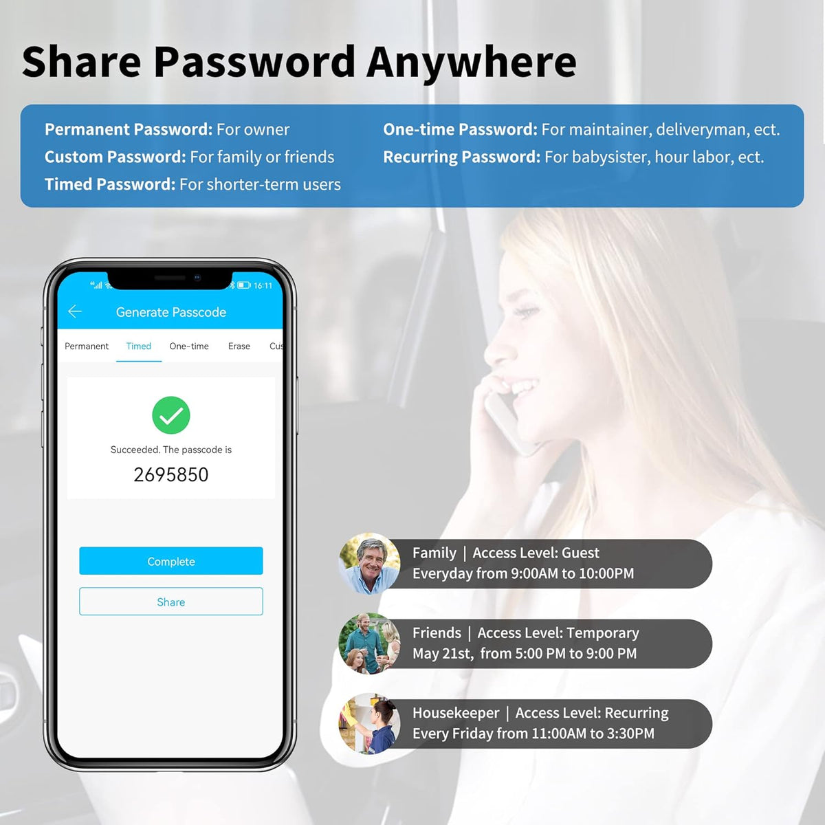 Smart Lock with WiFi App Fingerprint Door Lock J965450