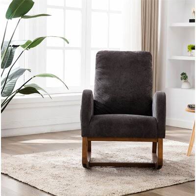 Dark Gray Fabric Rocking Chair Z566934