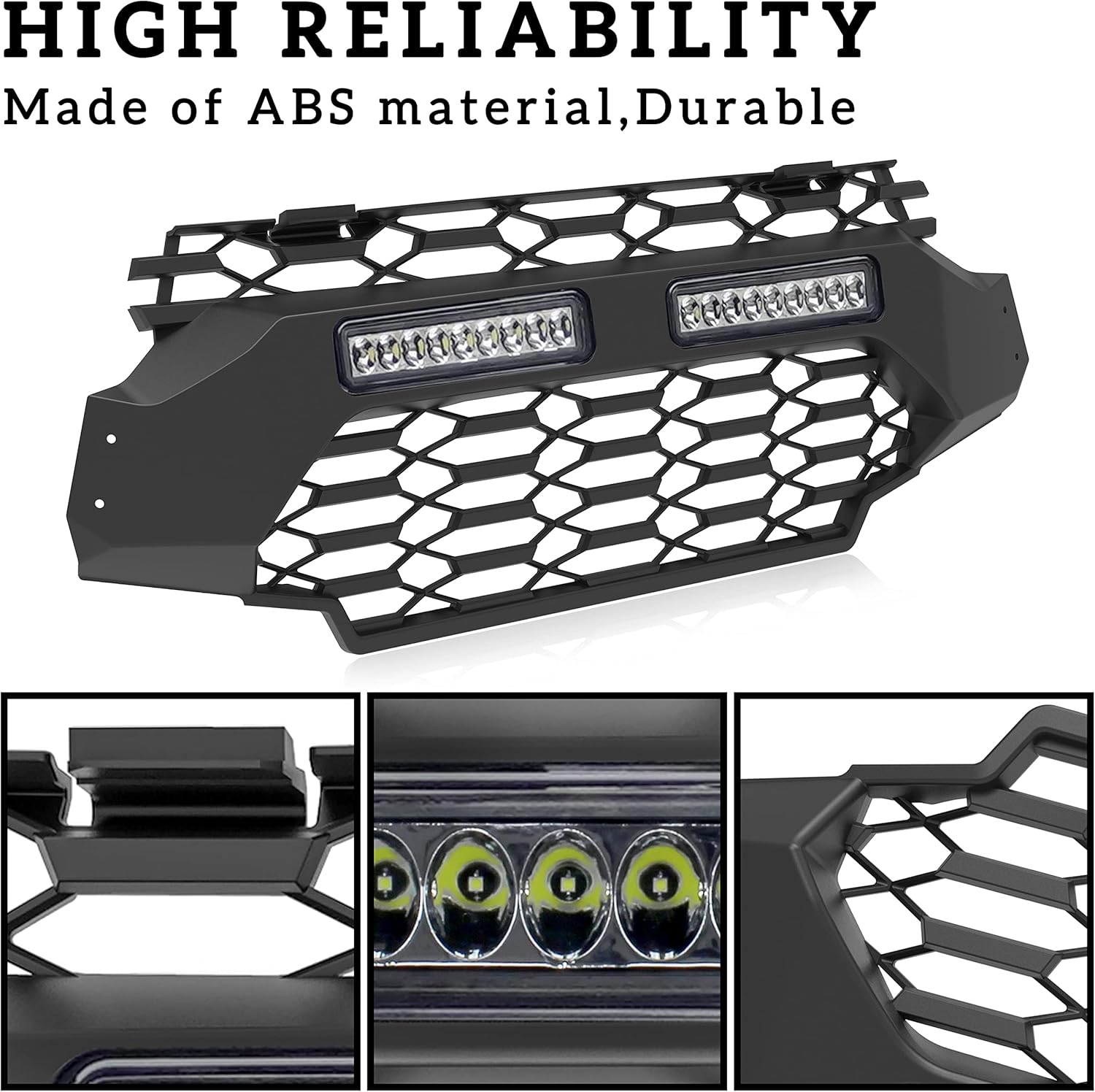 Black Mesh Grille with LED Light Bar for Ranger XP 1000 K153649