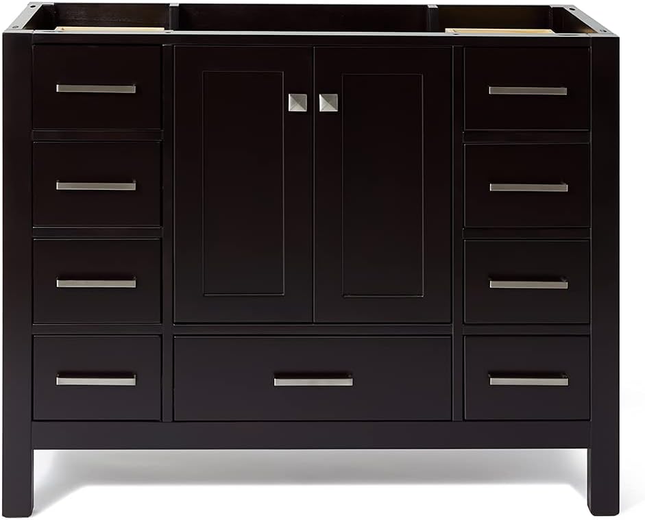 White Bathroom Vanity Base Cabinet with Single Sink, 2 Soft Closing Doors, 9 Drawers K72750