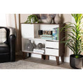 White and Walnut Brown 2-Shelf Bookcase H943529