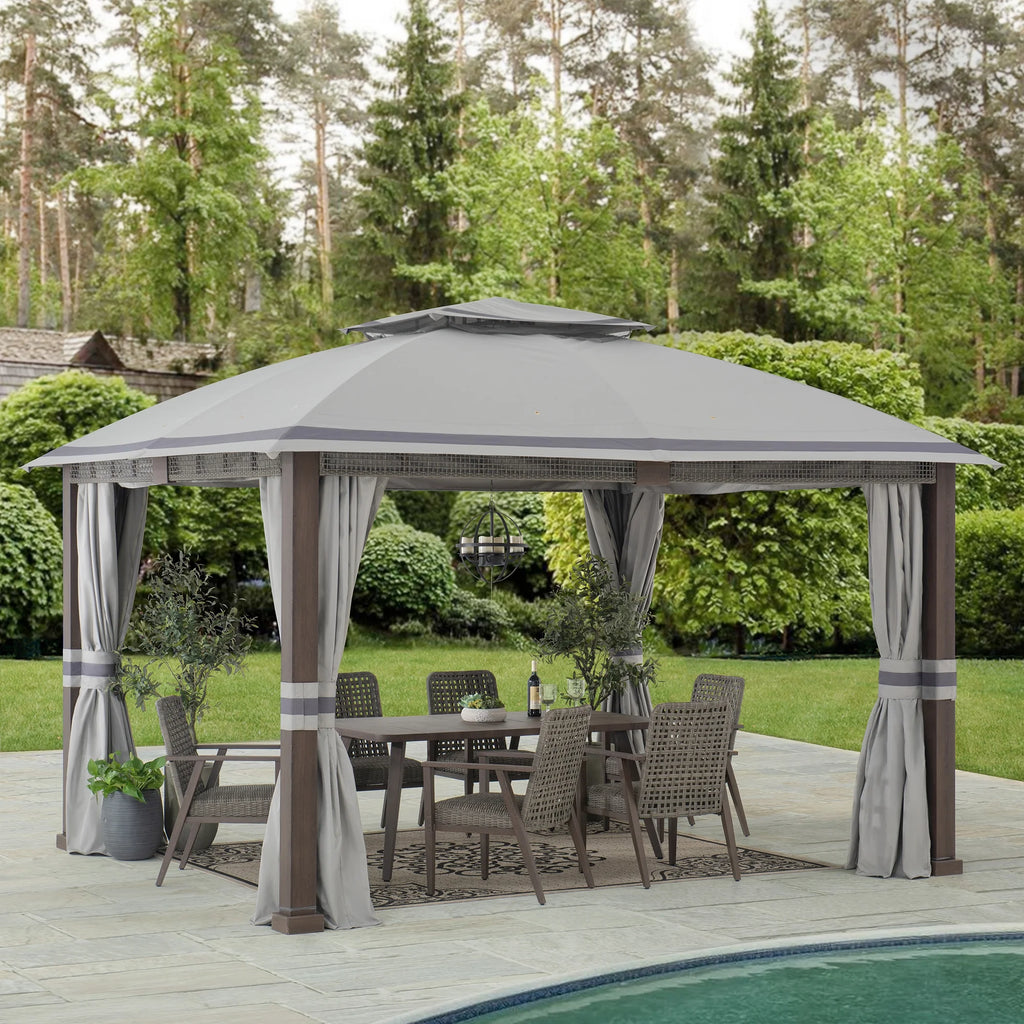 11' x 13' Gray Rectangle Soft-top Gazebo C76963