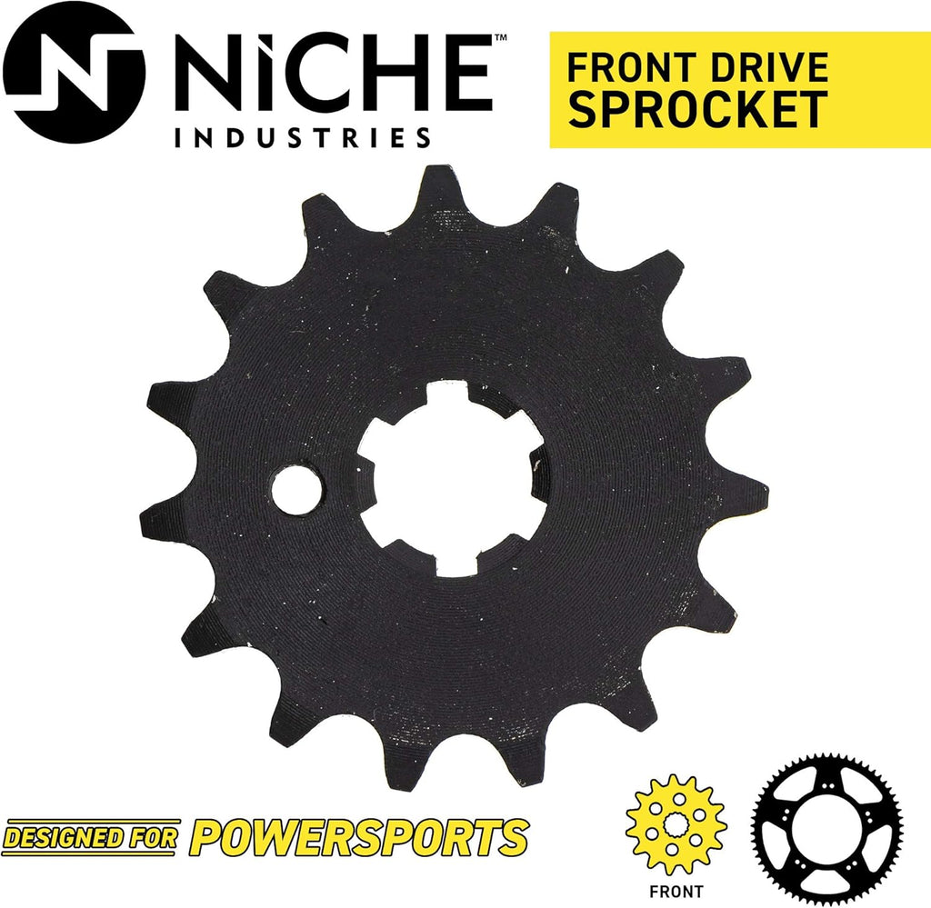Drive Sprocket Chain Combo Front 15 Rear 32 Tooth 420HZ Standard 90 Links Pack of 2 A389866