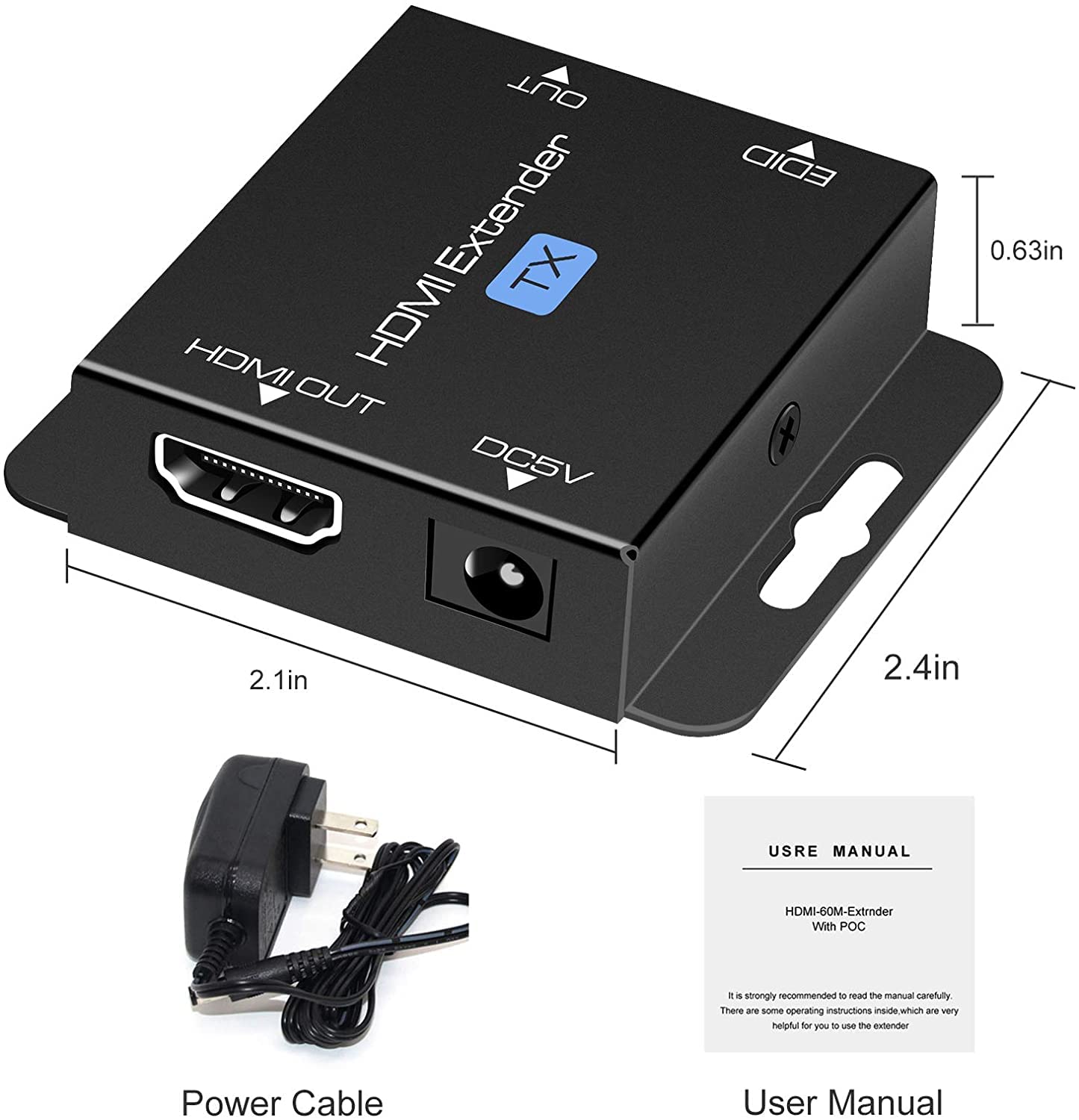 HDMI Extender Transmitter and Receiver over Single Ethernet Cat5e/Cat6/Cat7 R619
