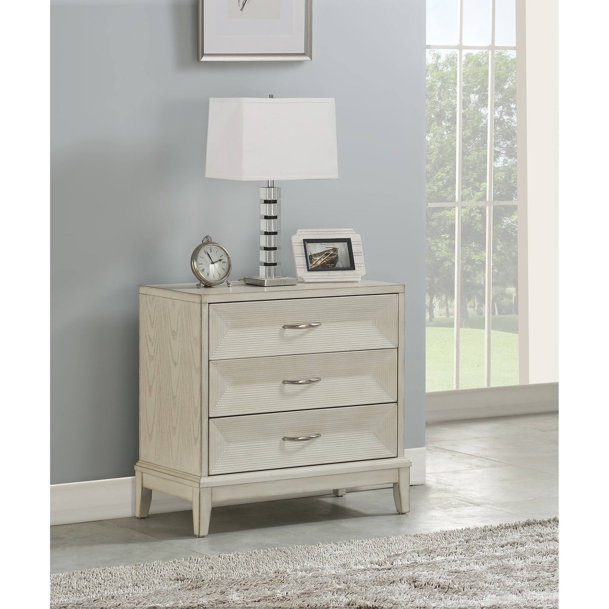 White Three Drawer Chest B6375