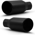 Black Stainless Steel Exhaust Tip 2PCS 2.5" Inlet 4" Outlet 9" Long Weld On A163
