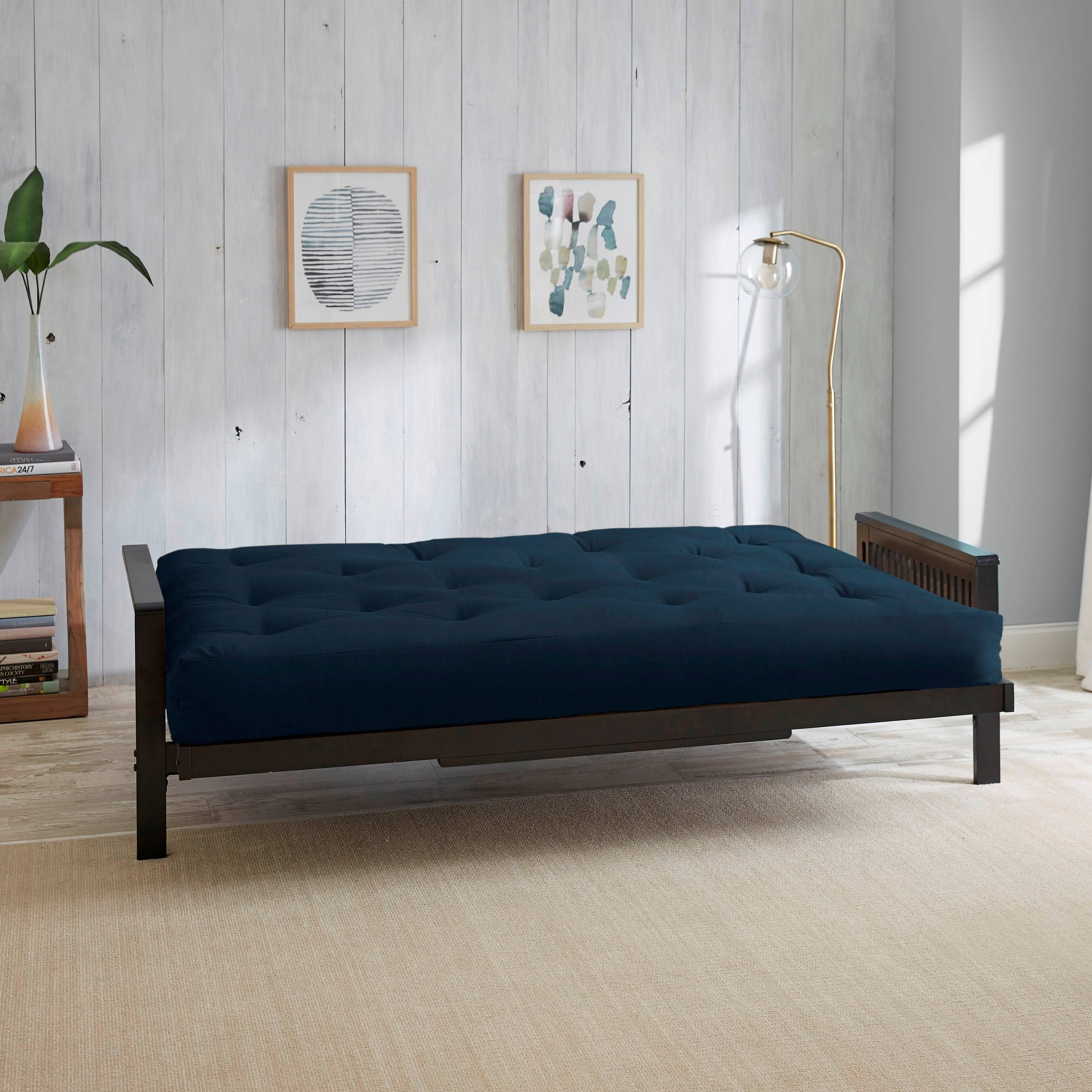 Navy Cotton Queen 6-Inch Futon Mattress I90718