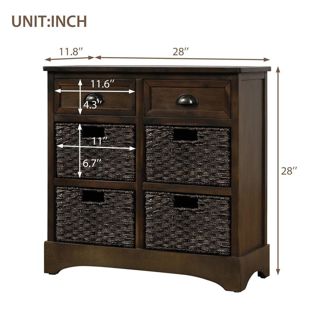 Rustic Storage Cabinet with Baskets M247027