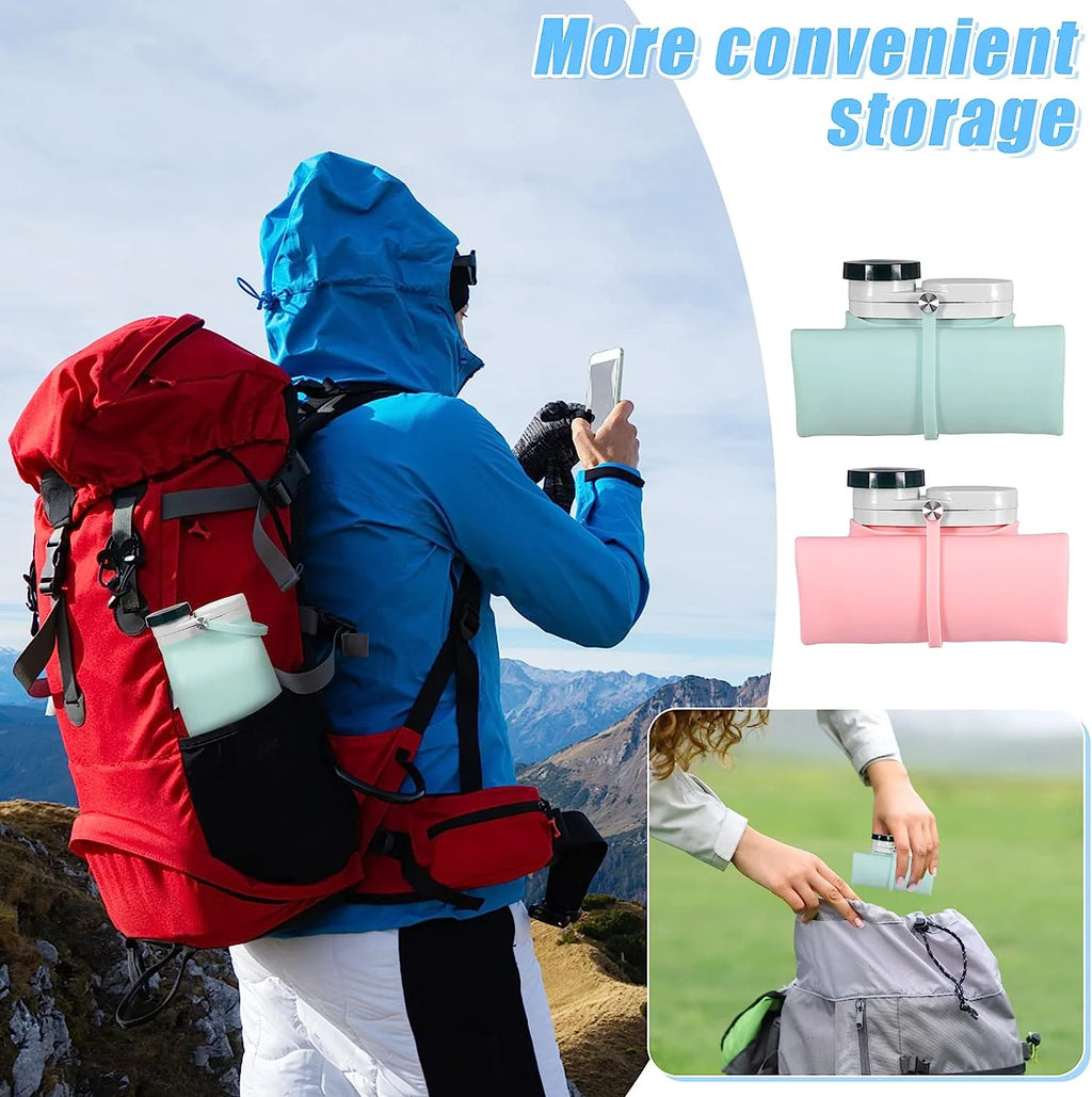 2PCS Collapsible 20oz Silicone Water Bottles M94008
