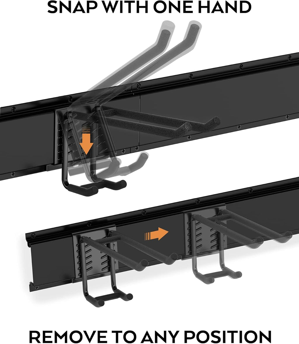 12 PCS Adjustable Steel Garage Storage Rack with 9 Wall Hooks and Hanger O2866