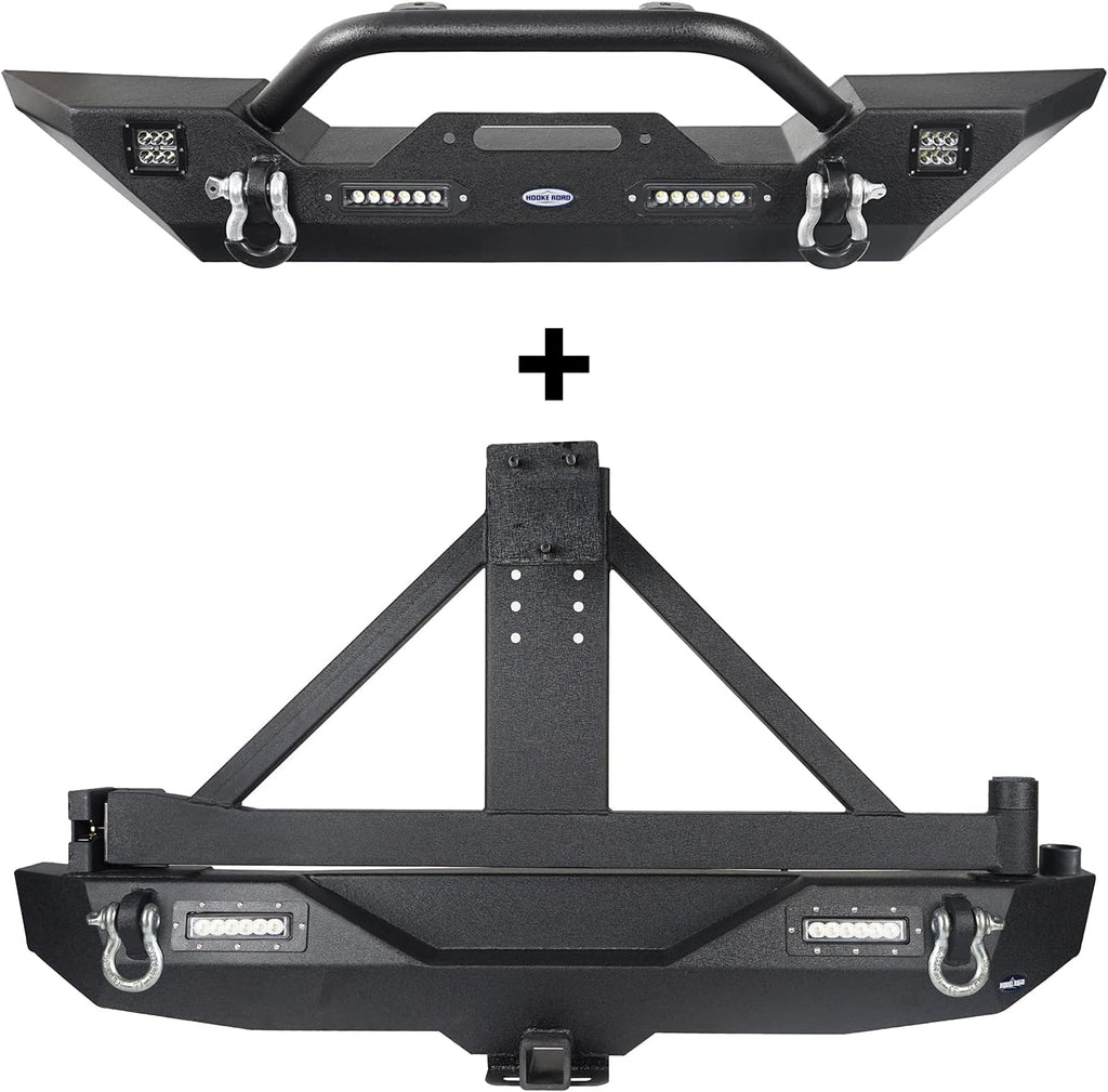 Rear Bumper with Spare Tire Carrier and Front Bumper Combo W772847