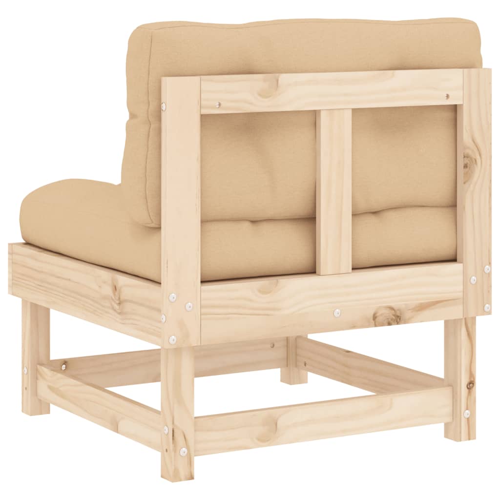 Solid Wood Pine Sofa with Cushions E5005