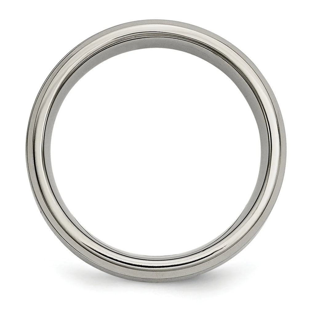 Titanium Satin & Polished with Diamonds 7mm Band E77178