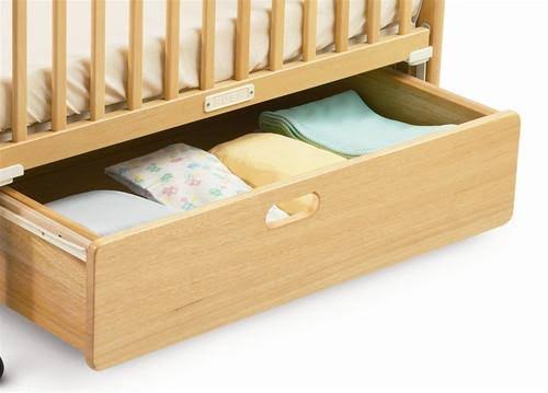 Natural Slatted Compact Fixed-Side Crib F74099