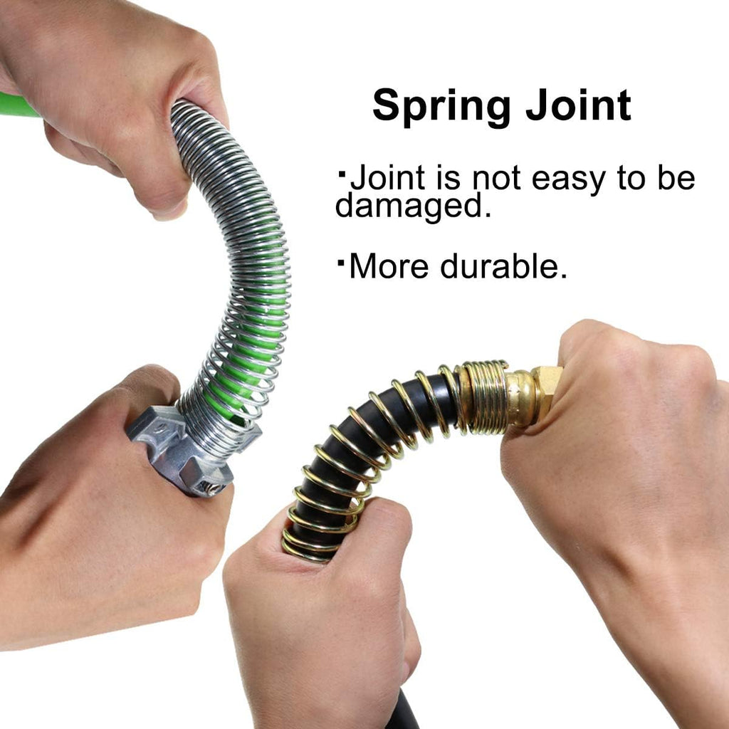 15Ft 3 in 1 ABS 7 Way Electrical Cable and Rubber Air Line Hose Wrap Assembly with Aluminum Service Emergency Glad Hands and Extension Handles for Semi Truck Trailer Tractor S53940