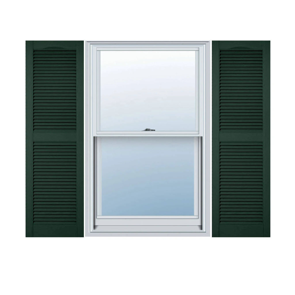 Midnight Green Vinyl Louvered Shutters Pair O7877