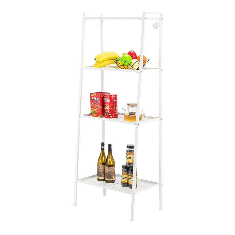 White 4-Tier Leaning Ladder Bookcase R8708