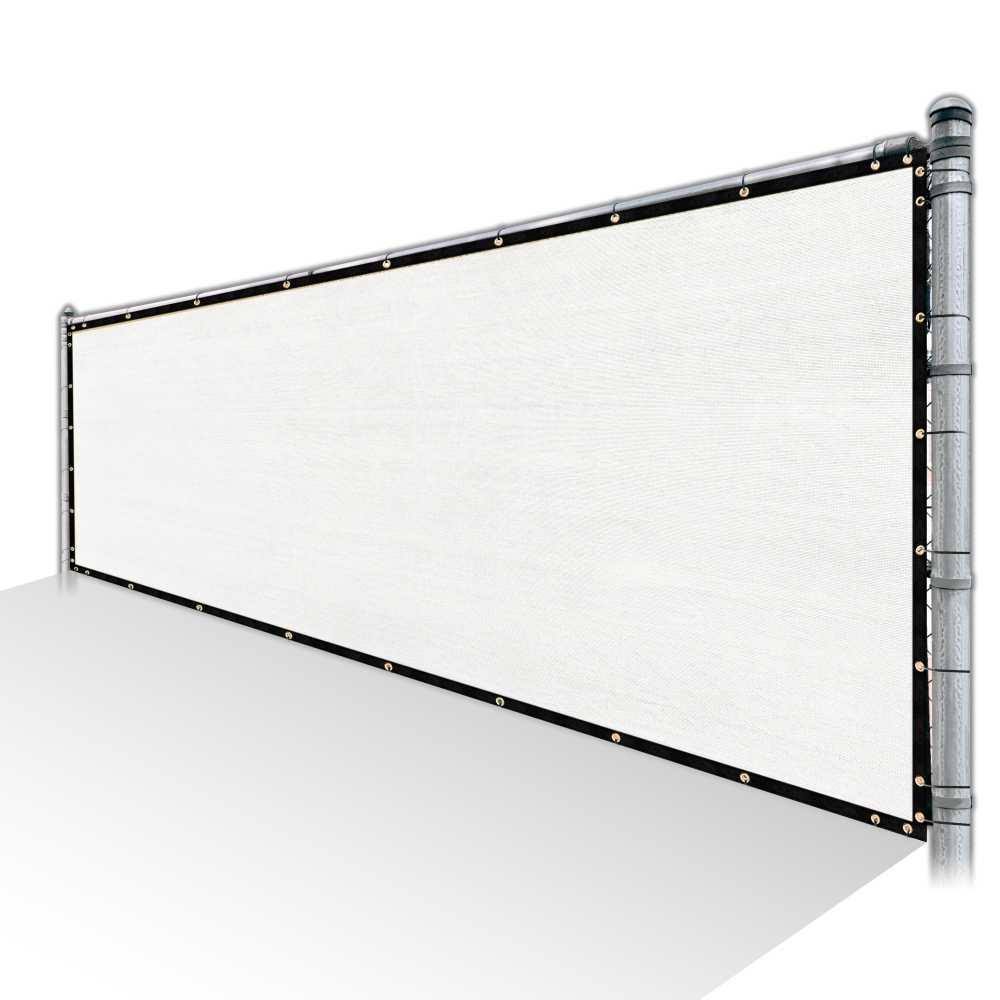 White Privacy Fence Screen Mesh with Reinforced Grommets A29145
