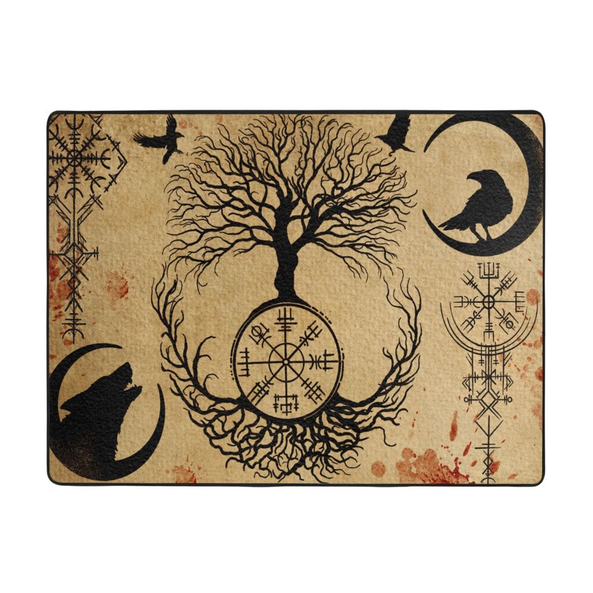 Yellow Non-Slip Machine Washable Area Rug, 63x48 inches I185172