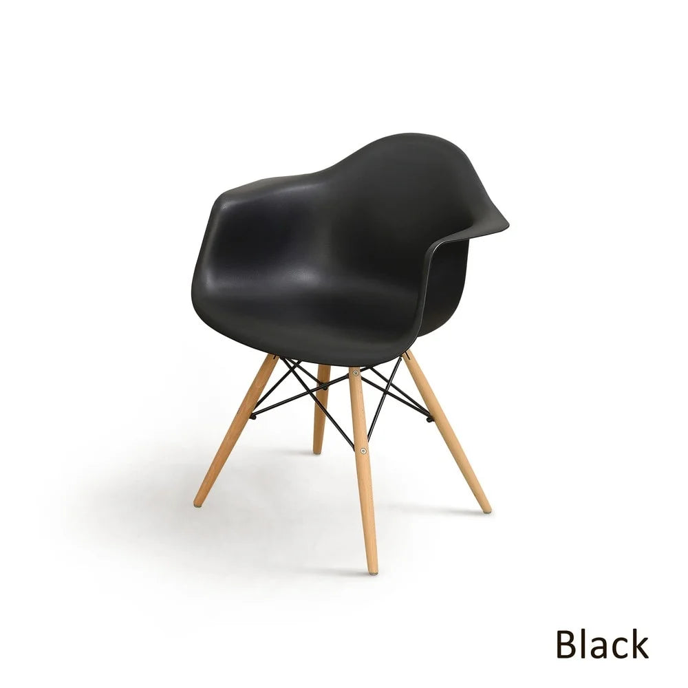 Light Brown Wood Flared Arm Dining Chairs Set of 2 J8943