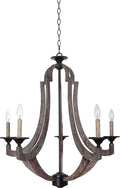 5-Light Candle Chandelier, Weathered Pine U38902