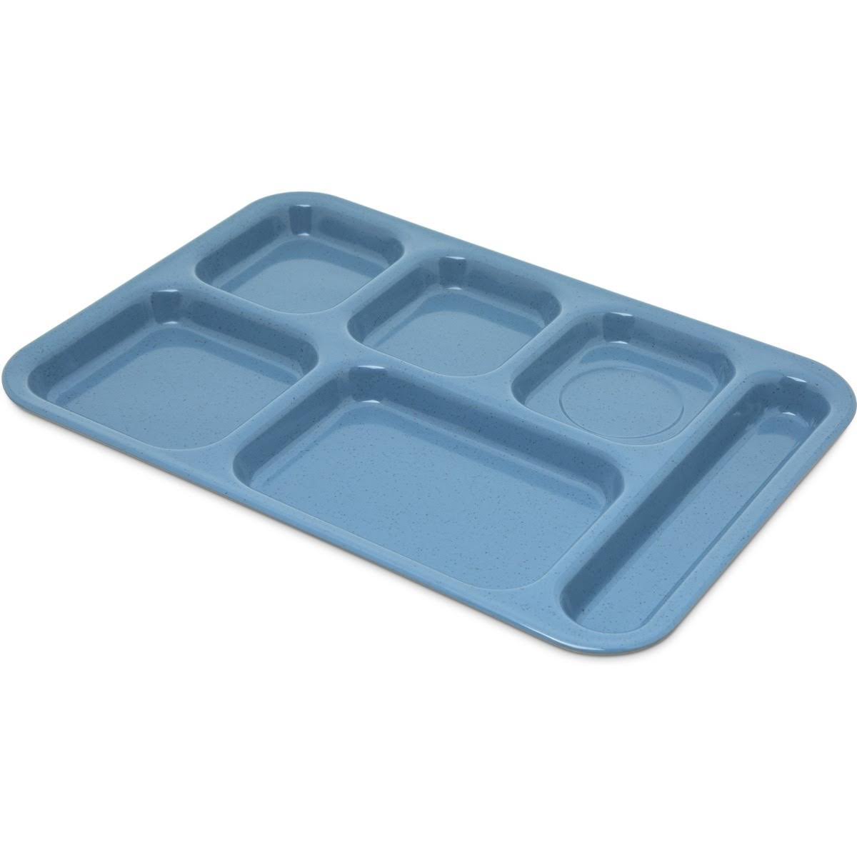 10 inch x 14 inch Heavy Weight Melamine 6 Compartment Tray K40307