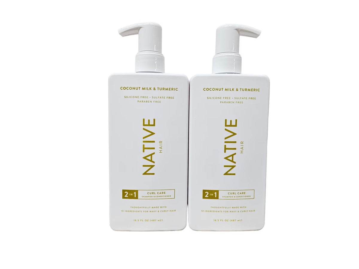 Coconut Milk & Turmeric Shampoo and Conditioner 2 in 1 Curl Care (2 Pack) L72583