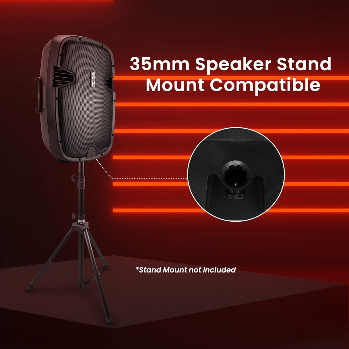 15" Bluetooth PA Speaker with 2 UHF Wireless Microphones, Black J7763